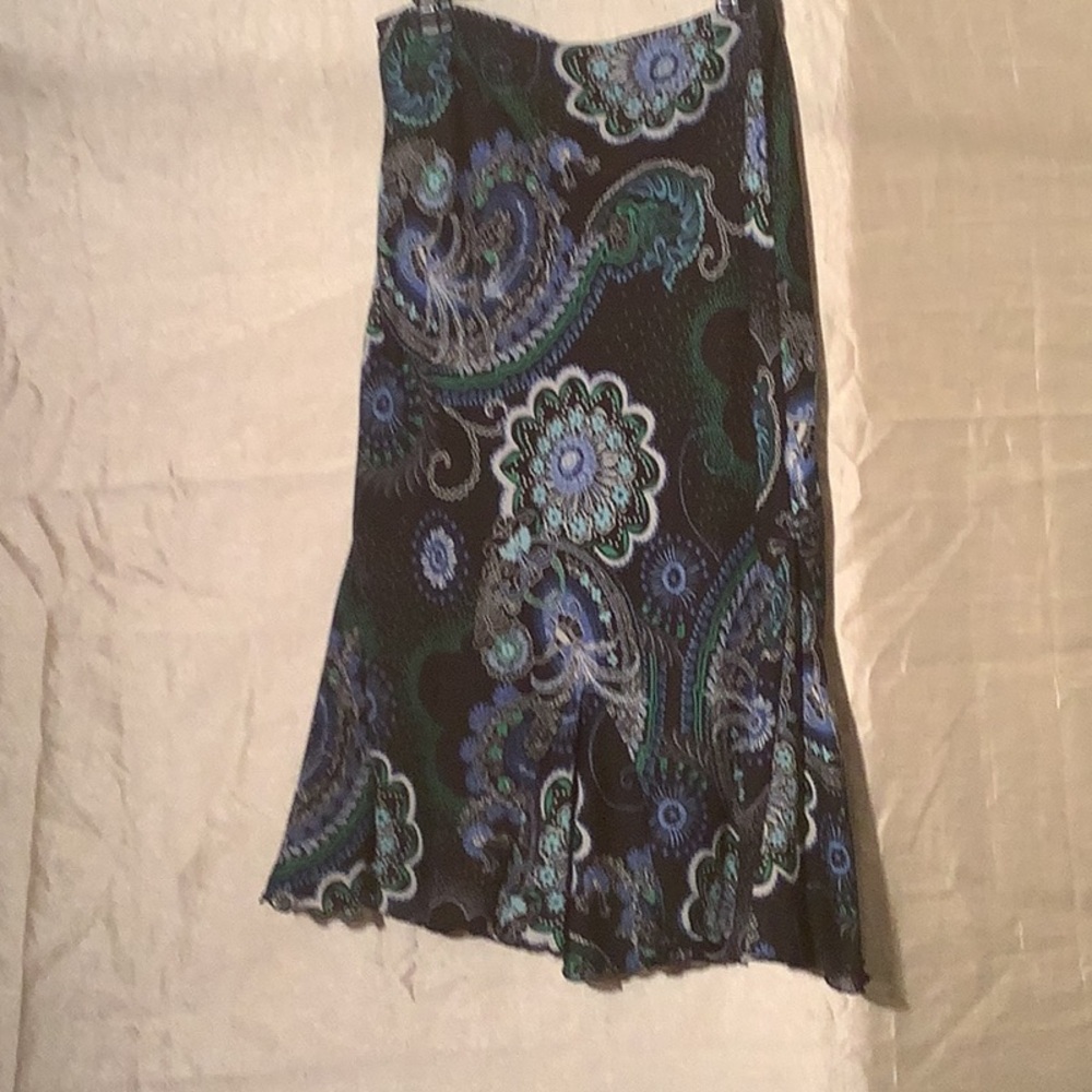 Cato Asymmetrical Trumpet Skirt Blue Green Cocktail